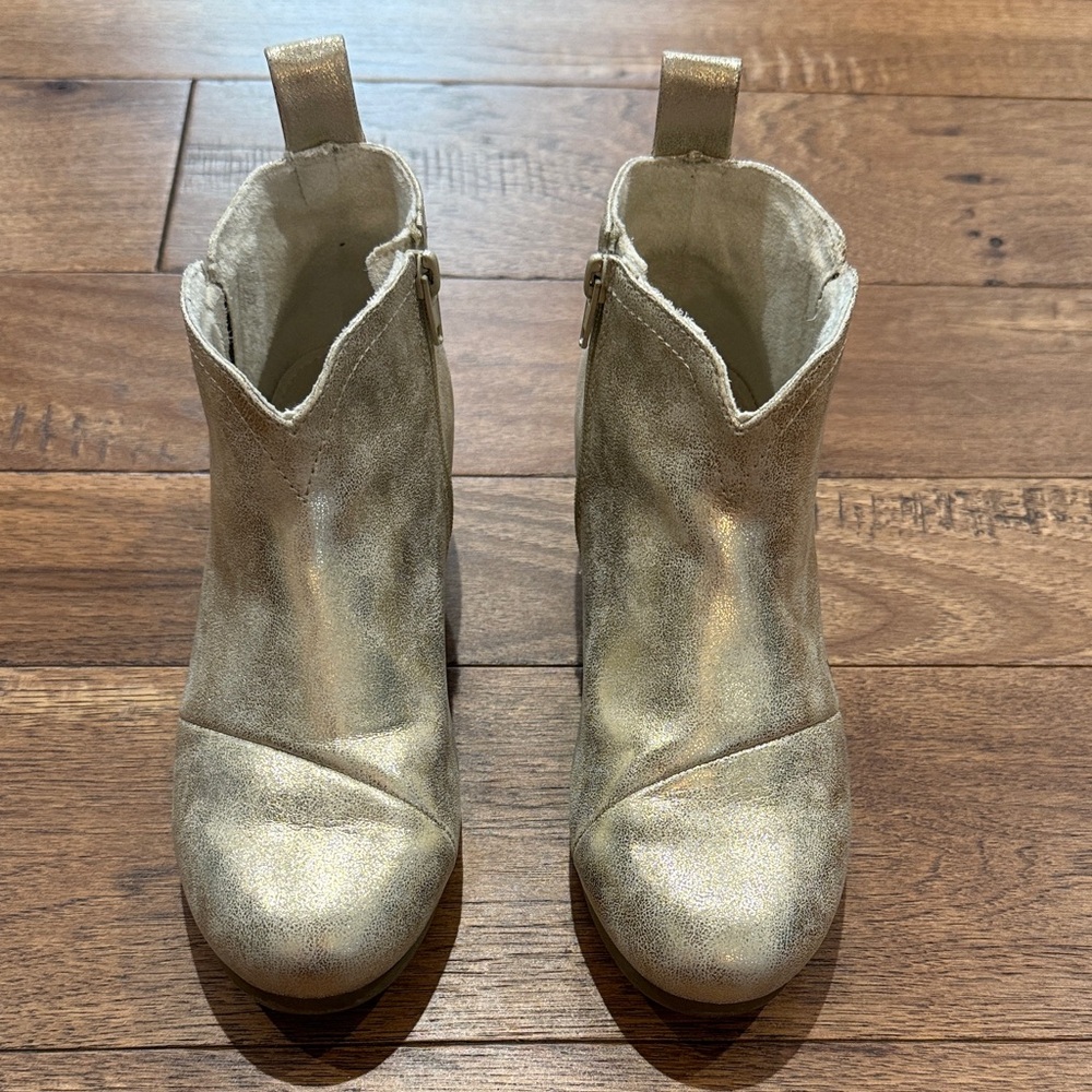 TOMS Girls Clare Boots - Blush Crackle Foil - Size US 2